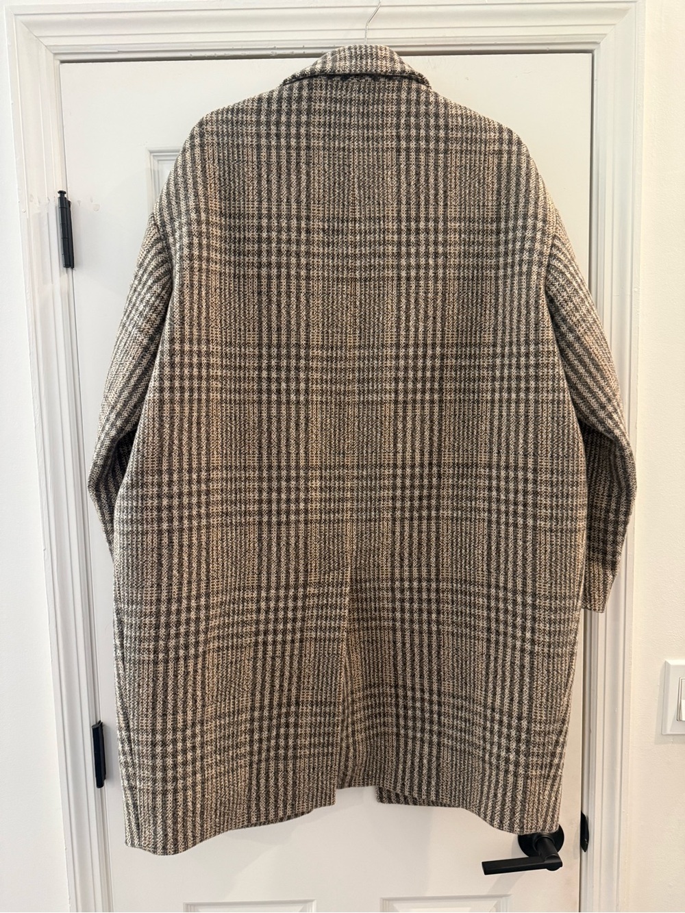 NWT Isabel Marant Etoile Limiza Check Virgin Wool Coat Beige Jacket 40 US 8 L - Picture 8 of 15